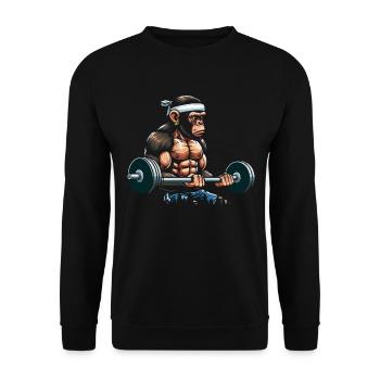 Gym Tshirt Lustig Fitness Workout Fitnessstudio - Unisex Pullover - Schwarz - Vorne - Alina (178cm) & Michal (187cm)