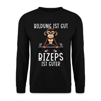 Gym Tshirt Funny Fitness Workout Gym - Unisex Sweatshirt - black - Front - Alina (178cm) & Michal (187cm)