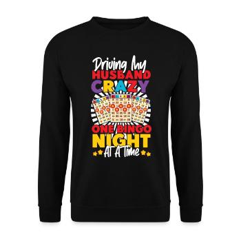 Bingo Player Husband Wife Driving - Unisex Sweatshirt - black - Front - Alina (178cm) & Michal (187cm)