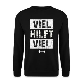 Gym Tshirt Funny Fitness Workout Gym - Unisex Sweatshirt - black - Front - Alina (178cm) & Michal (187cm)