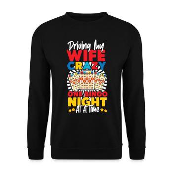 Bingo Player Husband Wife Driving - Unisex Sweatshirt - black - Front - Alina (178cm) & Michal (187cm)