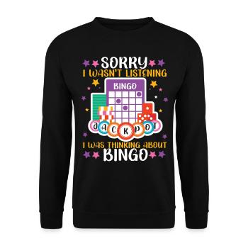 Bingo Player Sorry I Wasn't - Unisex Pullover - Schwarz - Vorne - Alina (178cm) & Michal (187cm)