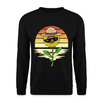 Sunflower Sunglasses Glasses Gardener Flower - Unisex Sweatshirt - black - Front - Alina (178cm) & Michal (187cm)
