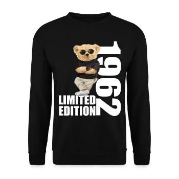 Édition limitée 1962 ours ours anniversaire 1962 - Sweat-shirt Unisexe - noir - Devant - Alina (178cm) & Michal (187cm)