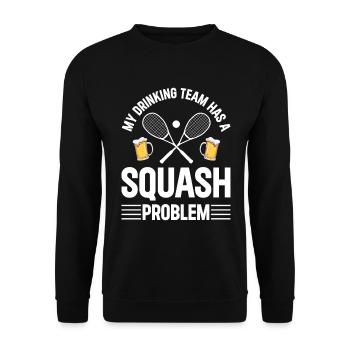 My drinking team has a Squash problem - Squash Fun - Unisex Pullover - Schwarz - Vorne - Alina (178cm) & Michal (187cm)