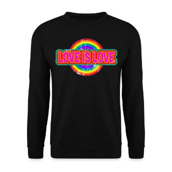 love is love pride equality love - Unisex Sweatshirt - black - Front - Alina (178cm) & Michal (187cm)