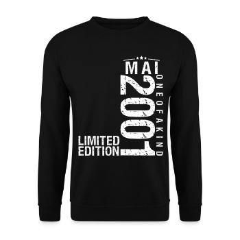 Mai 2001 Mai anniversaire Mai 2001 - Sweat-shirt Unisexe - noir - Devant - Alina (178cm) & Michal (187cm)