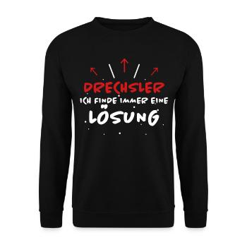 Drechsler Spruch Job Lustiges Drechsler Geschenk - Unisex Pullover - Schwarz - Vorne - Alina (178cm) & Michal (187cm)