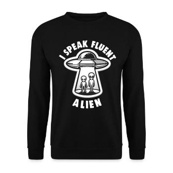 SciFi and Extraterrestrial Aliens and UFO Fan - Unisex Sweatshirt - black - Front - Alina (178cm) & Michal (187cm)