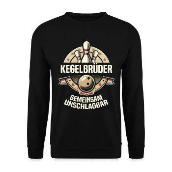Kegelbrüder Kegel Kegelverein Design zum Kegeln - Unisex Sweatshirt - black - Front - Alina (178cm) & Michal (187cm)