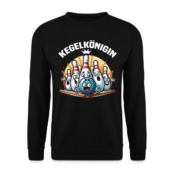 Bowling Queen Bowling Club Design for Bowling - Unisex Sweatshirt - black - Front - Alina (178cm) & Michal (187cm)