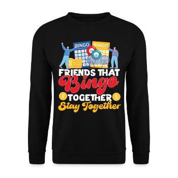 Bingo Player Friends Buddies - Unisex Pullover - Schwarz - Vorne - Alina (178cm) & Michal (187cm)