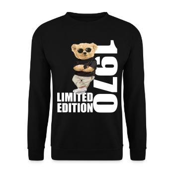 Édition limitée des années 1970 ours ours anniversaire des années 1970 - Sweat-shirt Unisexe - noir - Devant - Alina (178cm) & Michal (187cm)
