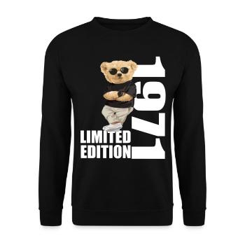 Édition limitée 1971 ours ours anniversaire 1971 - Sweat-shirt Unisexe - noir - Devant - Alina (178cm) & Michal (187cm)