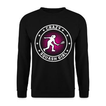Joueuse de squash Fille Fille de squash - Crazy Squash Gir - Sweat-shirt Unisexe - noir - Devant - Alina (178cm) & Michal (187cm)