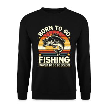Pêche, Pêcheur, Garçon, Pêche, Pêche, Dire Enfants - Sweat-shirt Unisexe - noir - Devant - Alina (178cm) & Michal (187cm)
