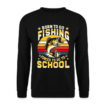 Pêche, Pêcheur, Garçon, Pêche, Pêche, Dire Enfants - Sweat-shirt Unisexe - noir - Devant - Alina (178cm) & Michal (187cm)