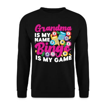 Joueur de bingo Grand-mère Grand-mère est mon - Sweat-shirt Unisexe - noir - Devant - Alina (178cm) & Michal (187cm)