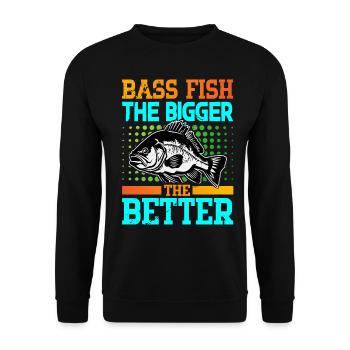 Barschfische je größer desto besser - Unisex Pullover - Schwarz - Vorne - Alina (178cm) & Michal (187cm)