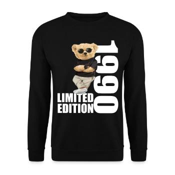 Limited Edition 1990 Bär Bären Geburtstag 1990 - Unisex Pullover - Schwarz - Vorne - Alina (178cm) & Michal (187cm)
