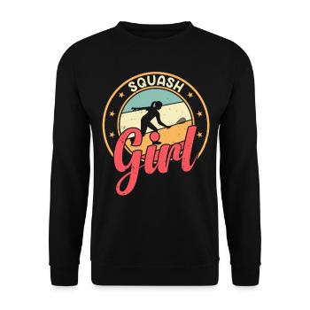 Joueuse de squash Fille de squash - Fille de squash - Sweat-shirt Unisexe - noir - Devant - Alina (178cm) & Michal (187cm)