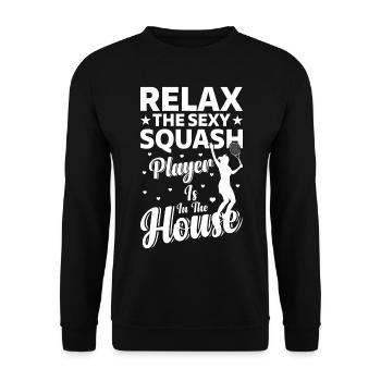 Détendez-vous Le joueur de squash sexy est là - Sexy Squash - Sweat-shirt Unisexe - noir - Devant - Alina (178cm) & Michal (187cm)