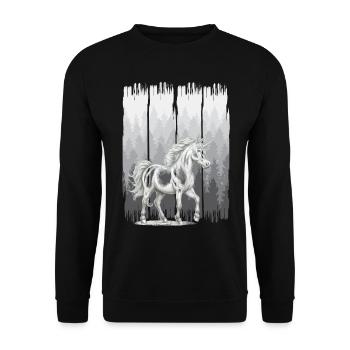 Forest Horse Horses Unicorns Unicorn Wild Horse - Unisex Sweatshirt - black - Front - Alina (178cm) & Michal (187cm)