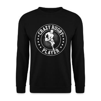 Rugby Game Playing Rugby - Crazy Rugby Player - Unisex Pullover - Schwarz - Vorne - Alina (178cm) & Michal (187cm)