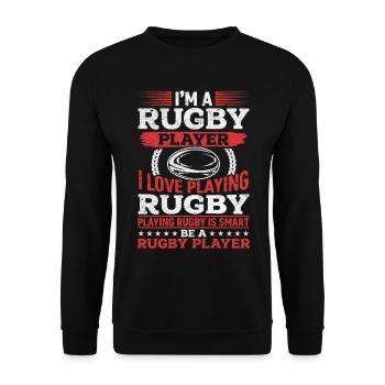 Rugby Quotes Rugby Player Quotes - Unisex Pullover - Schwarz - Vorne - Alina (178cm) & Michal (187cm)