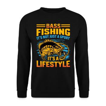 La pêche à l’achigan n’est pas seulement un sport, c’est un mode de vie - Sweat-shirt Unisexe - noir - Devant - Alina (178cm) & Michal (187cm)