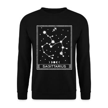 Sternzeichen Schütze - Unisex Pullover - Schwarz - Vorne - Alina (178cm) & Michal (187cm)