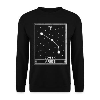 Widder Sternzeichen - Unisex Pullover - Schwarz - Vorne - Alina (178cm) & Michal (187cm)