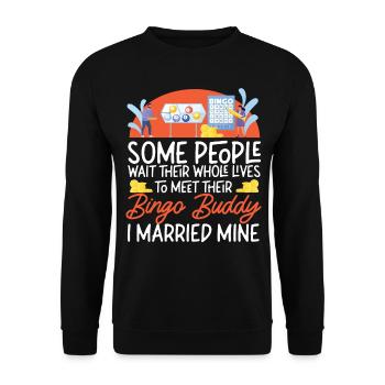 Joueur de bingo mari femme mariage - Sweat-shirt Unisexe - noir - Devant - Alina (178cm) & Michal (187cm)