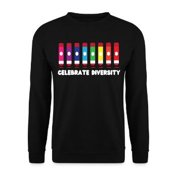 Bingo Player Celebrate Diversity - Unisex Pullover - Schwarz - Vorne - Alina (178cm) & Michal (187cm)