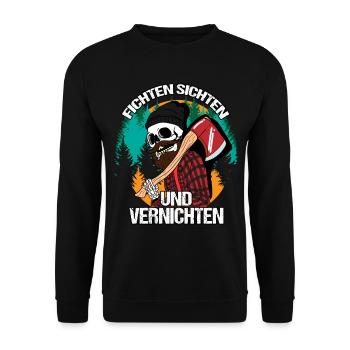 Bûcherons, viseurs d’épinette, annihilation, abatteurs d’arbres - Sweat-shirt Unisexe - noir - Devant - Alina (178cm) & Michal (187cm)
