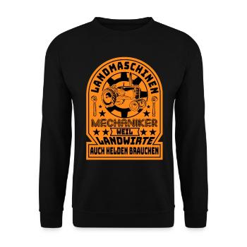 Agricultural Machinery Mechanic Farmer Agriculture - Unisex Sweatshirt - black - Front - Alina (178cm) & Michal (187cm)