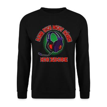 Kann Dich Nicht Hören Ich Zocke Gamer Gaming - Unisex Pullover - Schwarz - Vorne - Alina (178cm) & Michal (187cm)