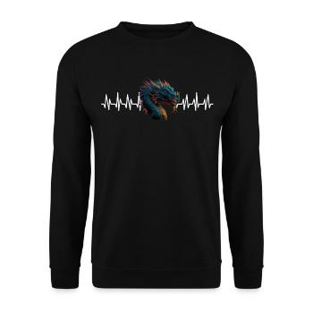 T-shirt Dragon Conte de fées Dragon Kanji japonais - Sweat-shirt Unisexe - noir - Devant - Alina (178cm) & Michal (187cm)