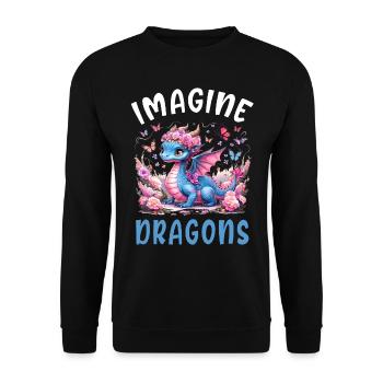 T-shirt Dragon Conte de fées Dragon Kanji japonais - Sweat-shirt Unisexe - noir - Devant - Alina (178cm) & Michal (187cm)