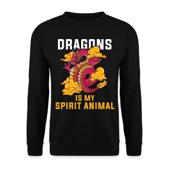 T-shirt Dragon Conte de fées Dragon Kanji japonais - Sweat-shirt Unisexe - noir - Devant - Alina (178cm) & Michal (187cm)