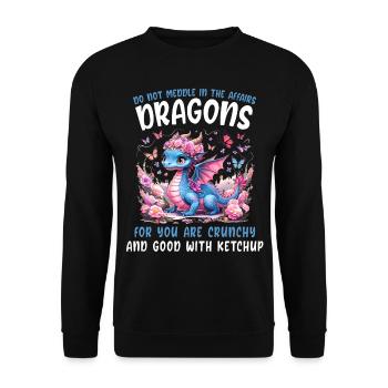 T-shirt Dragon Conte de fées Dragon Kanji japonais - Sweat-shirt Unisexe - noir - Devant - Alina (178cm) & Michal (187cm)