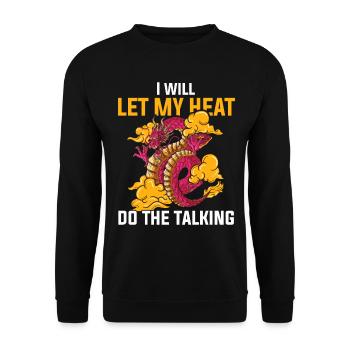 T-shirt Dragon Conte de fées Dragon Kanji japonais - Sweat-shirt Unisexe - noir - Devant - Alina (178cm) & Michal (187cm)