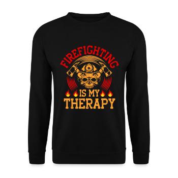 Fire Brigade Fire Brigade Firefighter Fire Brigade - Unisex Sweatshirt - black - Front - Alina (178cm) & Michal (187cm)