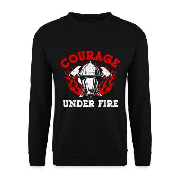 Fire Brigade Fire Brigade Firefighter Fire Brigade - Unisex Sweatshirt - black - Front - Alina (178cm) & Michal (187cm)