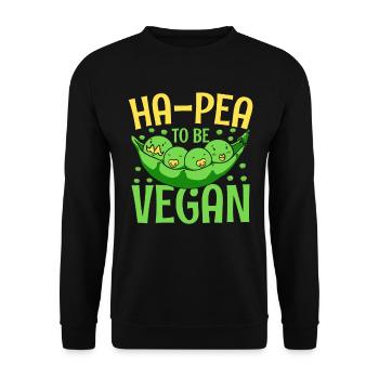 Ha-pea To Be Vegan Foodie Légumes végétariens - Sweat-shirt Unisexe - noir - Devant - Alina (178cm) & Michal (187cm)