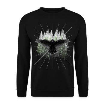 Forest Wildlife Crow Raven Raven Woodland Animals Dark - Unisex Sweatshirt - black - Front - Alina (178cm) & Michal (187cm)