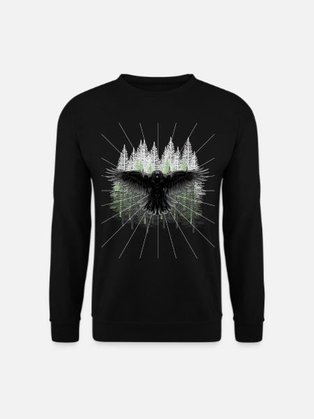 Wald Wildtiere Krähe Rabe Raben Waldtiere Dark - Unisex Pullover - Schwarz