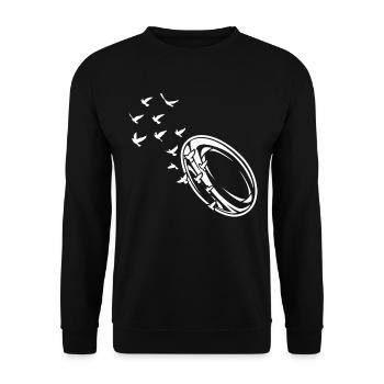 Playing Rugby ball - Unisex Pullover - Schwarz - Vorne - Alina (178cm) & Michal (187cm)