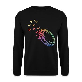 Saison de rugby Ballon de rugby Rugby - Sweat-shirt Unisexe - noir - Devant - Alina (178cm) & Michal (187cm)