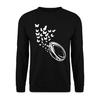 Rugby Season Playing Rugby ball - Unisex Pullover - Schwarz - Vorne - Alina (178cm) & Michal (187cm)
